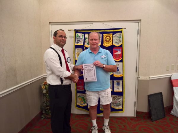 4th of July Certificate of Appreciation Presented